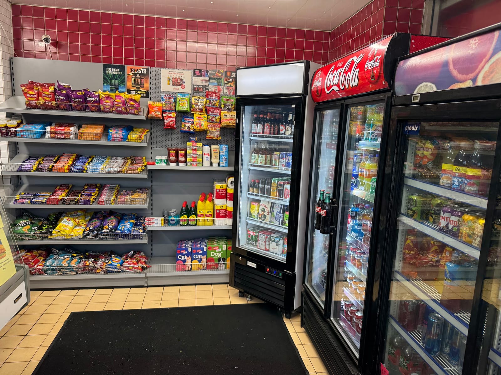 Crisps, snacks and cold drinks inside Woodside Stores